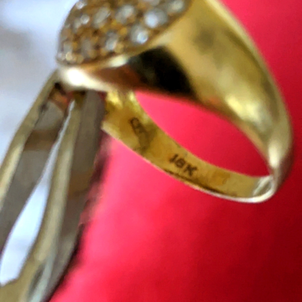 18K💛GOLD PAVE DIAMOND DOME RING - Picture 6 of 8